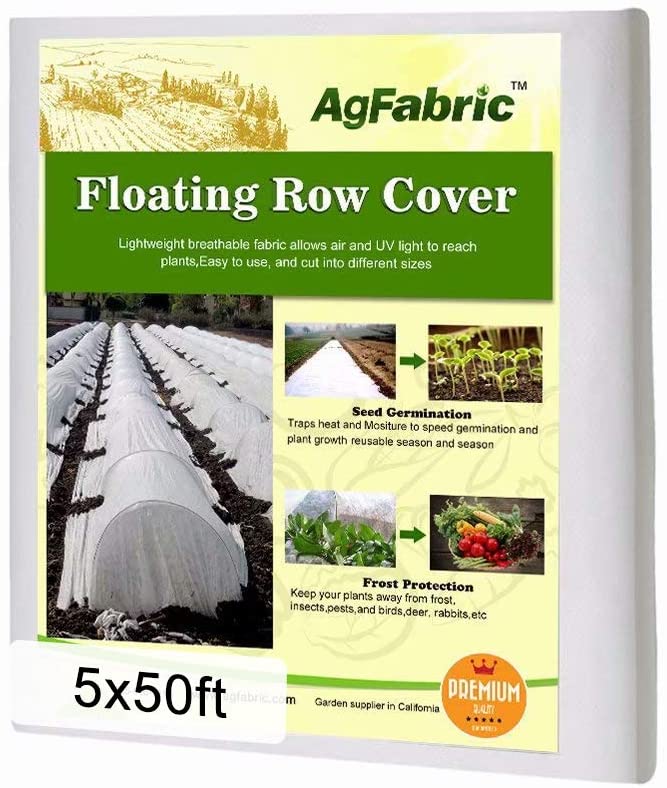 Agfabric Floating Row Covers 5'×50' Plant Covers Freeze Protection, 0.5oz Frost Blanket for Vegetables & Plants
