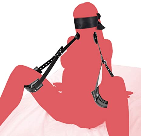 UTIMI Bondage with Blindfold SM Thigh Restraint Sling Legs Binding Puttee Leather Suit Sex Toy for Women