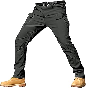 Men Cargo Pants, Tactical Pants, Baggy Outdoor Waterproof Hiking Work Pants Stretch Multi Pockets Lightweight Classic