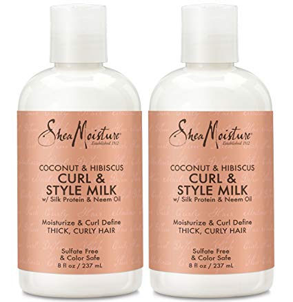 Shea Moisture Coconut & Hibiscus Curl & Style Milk 8 Ounce (235ml) (2 Pack)