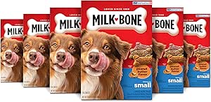 Milk-Bone Peanut Butter Flavor Dog Treats for Small Dogs, 24 Ounce (Pack of 6), Crunchy Texture Helps Freshen Breath