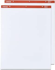 Universal UNV35601 27 in. x 34 in. Easel Pads/Flip Charts - White (2/Carton)