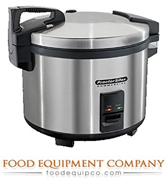 Proctor Silex Commercial 37560R Rice Cooker/Warmer, 60 Cups Cooked Rice, Non-Stick Pot, Hinged Lid, Stainless Steel Housing