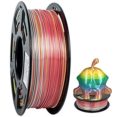 PLA Filament 1.75mm Rainbow Pla, Geeetch 3D Printer 1.75mm Silk Rainbow Multicolor PLA Filament for 3D Printers and 3D Pens, 1kg per Spool