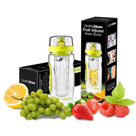 Water Bottle Infuser 32oz - Create Your Own Naturally Flavored Fruit Infused Water, Juice, Iced Tea, & Lemonade - Made of Durable Shatterproof Tritan Material - Best Infusion Water Bottle, ECO Friendly Travel Tumbler