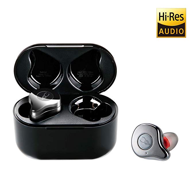 Wireless Earbuds, Aimus E12 Bluetooth 5.0 Headphones in-Ear True Cordless Stereo Chrome Plating Earphones(Hi-Res Audio, Auto Pair, Stereo Calls, 6 Extra Ear Tips, Total 40 Hours Playtime)