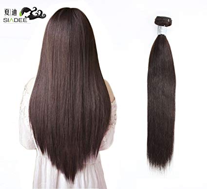 SIADEE Hair100% Brazilian Virgin Human Hair 22 Inches Brazilian Hair Straight Bundles, Single One Bundle Each Bundle 100g, Color 2 Dark Brown Color(22Inches Silky)