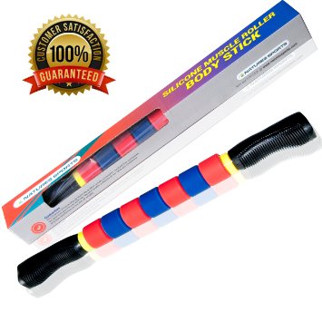 Deluxe Muscle Roller Stick the Ultimate Massage Roller 18 Inches Recommended By Physical Therapists Promotes Recovery Fast Relief For Cramps Soreness Tight Muscles