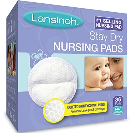 Lansinoh Stay Dry Nursing Pads Medium 36 Each ( Pack of 2)