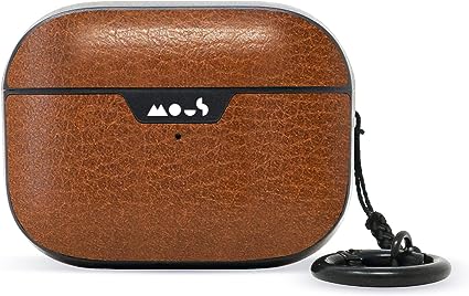 Mous – Airpods Pro 1 and 2 Case Cover with Keychain - Wireless Charging Compatible AirPods Pro Case for 2nd Generation/1st Generation AirPods (2022/2019) - Brown Leather