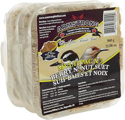 Armstrong Royal Jubilee Berry 'N Nut 3 Pack Suet Cakes 960g, One Size 1 Pack