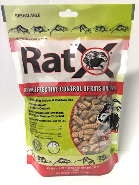 RatX 18oz Bag All-Natural Non-Toxic Rat and Mouse Killer Pellets