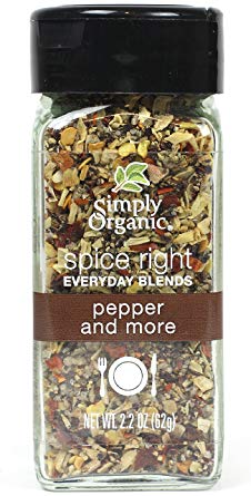 Simply Organic Spice Right Everyday Seasoning Blends, Pepper and More, 2.2 Ounce