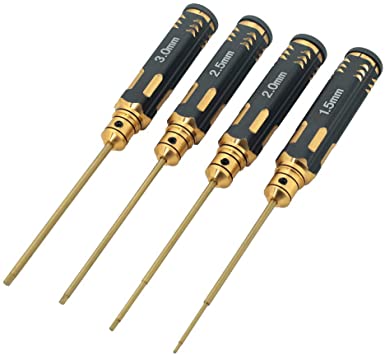 DEVMO Hex Driver Set 4 Piece Steel Allen 1.5 2.0 2.5 3.0 mm Hex Screw driver Tools Kit Se RC ToolsHelicopter