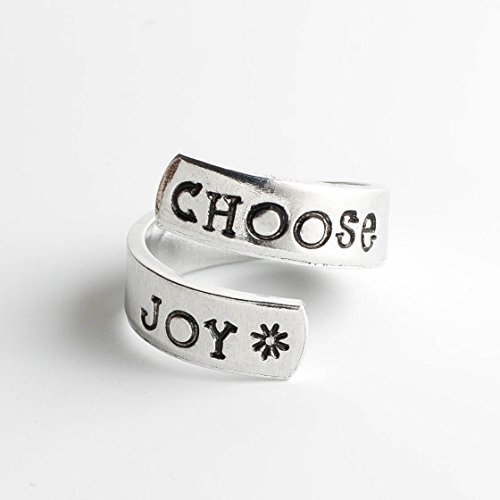 Choose Joy Aluminum Hand Stamped Wrap Ring