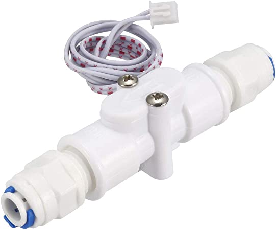 uxcell 1/4in Quick Connect Hall Effect Liquid Water Flow Switch Flowmeter Counter 1-25L/min