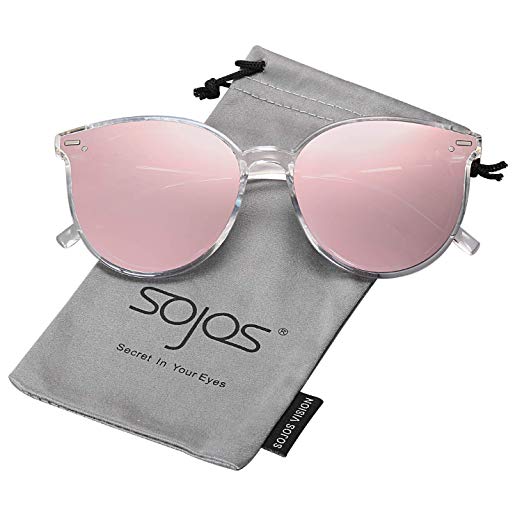 SOJOS Classic Round Retro Plastic Frame Vintage Inspired Sunglasses BLOSSOM