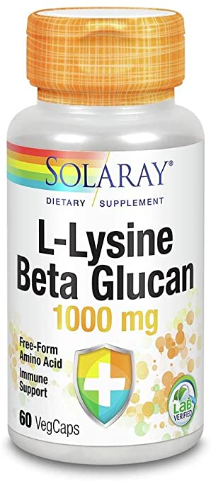 Lysine with Beta Glucan Solaray 60 Caps