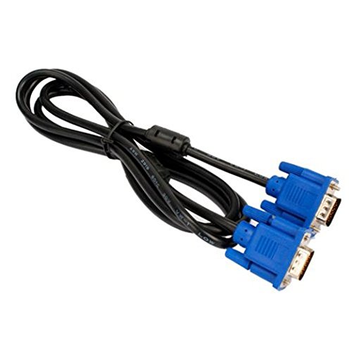 ENUODA Black Blue VGA 15 Pin Male to Male Plug Computer Monitor Cable Wire Cord 1.5M (4.9 Feet)