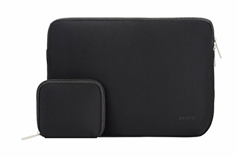 MOSISO Water Repellent Lycra Laptop Sleeve Case Bag Cover for 11-11.6 Inch MacBook Air, Ultrabook Netbook Tablet with a Small Case, Black