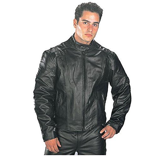 Xelement B7201 Mens Top Grade Leather Motorcycle Jacket with Zip-Out Lining - 2X-Large