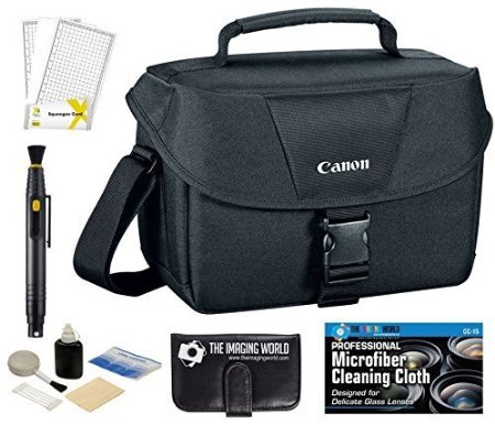 Canon Well Padded Multi Compartment Compact Digital SLR EOS Rebel Camera Gadget Case   Lens Cleaning Pen   Screen Protector   Accessories Bundle