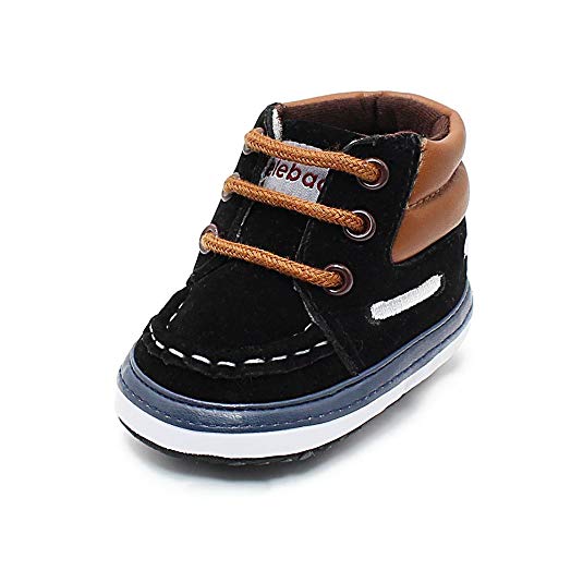 Delebao Infant Toddler Baby Lace Up Soft Sole High-top Suede Warm Sneakers Snow Boots
