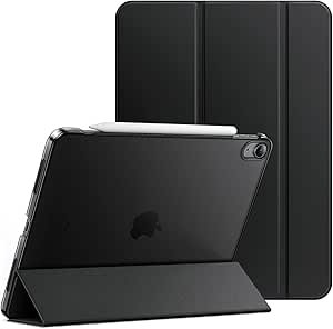 JETech Case for iPad Air 11-Inch M2 (2024), iPad Air 5 (2022 5th Generation 10.9-Inch), Slim Stand Hard Back Shell Cover with Auto Wake/Sleep (Black)