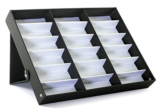 ProSource 18 Piece Sunglass Eyewear Eye Wear Display Tray Case Stand. Also great for Watches and Jewelry