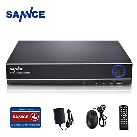 SANNCE 4CH 1080N HD Standalone CCTV DVR Video Recorder for Indoor/Outdoor 960H AHD720P Security Camera, Email Alert, Motion Detect, Remote Viewing, Home Security Camera System, NO HDD