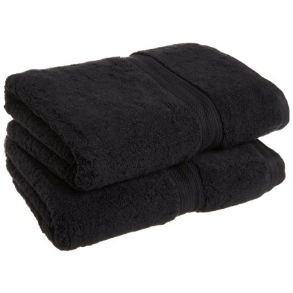 Superior 900 Gram Egyptian Cotton 2-Piece Bath Towel Set, Black