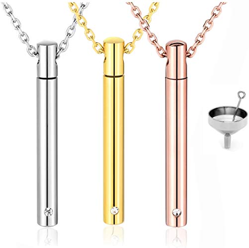 Jovivi Personalized Custom Name Stainless Steel Minimalist Bar Urn Necklace Pendant Memorial Ashes Keepsake Exquisite Cremation Jewelry