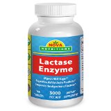 Lactase Enzyme 3000 FCC ALU 180 Tablets by Nova Nutritions