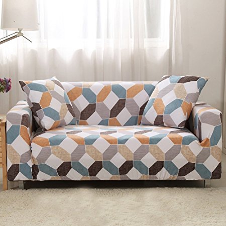 FORCHEER Stretch Sofa Slipcover Printed Sofa Cover 1 Piece Spandex Fabric Couch Covers for Living Room (Loveseat, Pattern #SCJH)