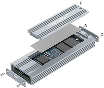 M.2 NVMe SSD Enclosure, Type-C to NVMe PCIe M-Key Solid State Drive, USB-C 3.1 Gen 2 10Gbps Aluminum External Casing, Heat Dissipation Enhancement, Easy Installation