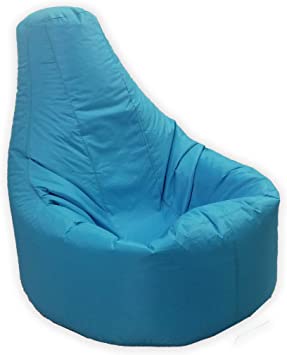 Large Bean Bag Gamer Recliner Outdoor And Indoor Adult Gaming XXL Teal Aqua Blue - Beanbag Seat Chair (Water And Weather Resistant)