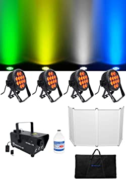 (4) Chauvet DJ SlimPar Pro H USB D-Fi RGBAW UV LED Par Can Wash Lights Facade