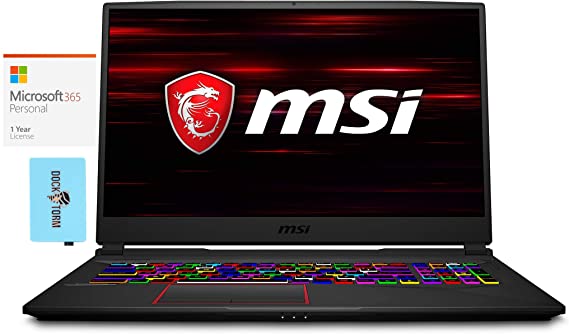 MSI GE75 Raider Gaming and Entertainment Laptop (Intel i7-10750H 6-Core, 64GB RAM, 512GB PCIe SSD   1TB HDD, RTX 2070 Super, Win 10 Home) with MS 365 Personal, Hub