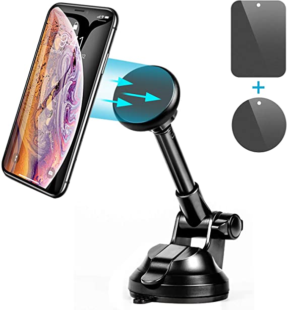 Magnetic Car Mount, Car Phone Mount Cell Phone Holder Magnet Phone Holder for Car Dashboard Desk Stand for Smartphones Retractable