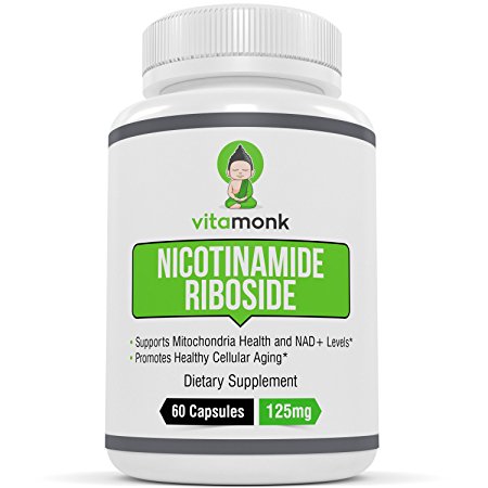Premium Nicotinamide Riboside ( Niagen NR ) by VitaMonk - 60 Capsules - Increases NAD , Supports DNA Repair, Healthy Mitochondrial Function and Healthy Aging