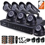 ZOSI 8-Channel 2D16CIF Security Surveillance System with 8 High-Resolution 960H900TVL indoor outdoor Cameras and 500GB Hard Drive
