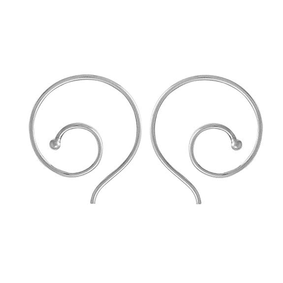 Boma Jewelry Sterling Silver Spiral Pull Through Hoop Earrings