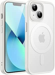 JETech Magnetic Case for iPhone 13 Mini 5.4-Inch Compatible with MagSafe, Translucent Matte Back Slim Shockproof Phone Cover (Starlight)