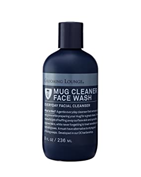 Grooming Lounge Mug Cleanser, Everyday Facial Cleanser For Men, Natural Face Wash, Sensitive Skin. Face Cleanser for a Hydrating, Deep Clean, 8 oz.