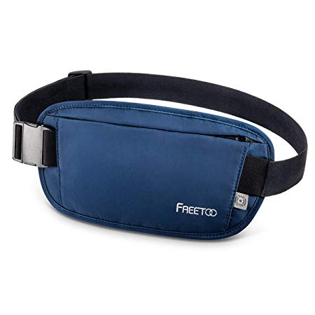 FREETOO Money Belt with RFID Blocking, Multi-Functional Anti-Theft Bag with Adjustable Strap, Comfortable &Skin-Friendly, Sturdy &Durable, Suitable for Travel Holidays Festivals