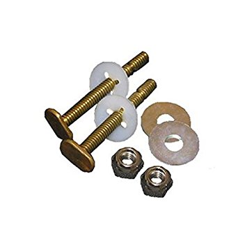 LASCO 04-3645 Solid Brass 5/6-Inch by 2-1/4-Inch Heavy Duty Bolts with Nuts and Washers Toilet Bolts