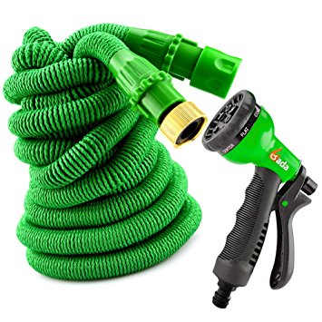 Gada Magic Hose Bungee Style,Expandable Water Hose With 8 Functions Sprayer-Green (75FT)