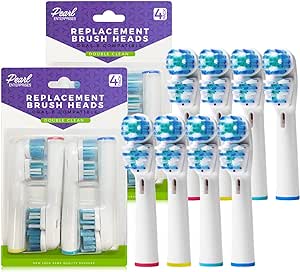 Oral-B Compatible Replacement Toothbrush Heads Double Clean for Oralb Braun Electric Toothbrush Replacement Heads for Oral B Pro, 1000, 8000, 9000, Sonic, Adults, Kids, Vitality, Dual (8)