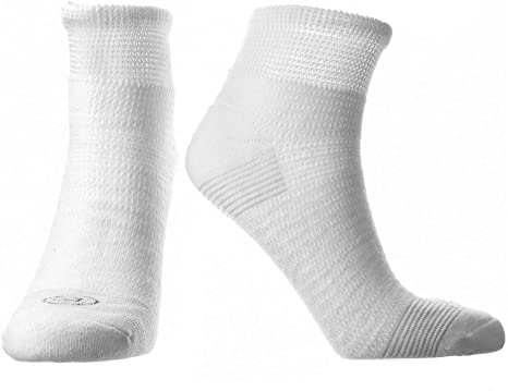 Doctor's Choice Men's Diabetic & Neuropathy Ankle Socks, Quarter Length, Non-Binding with Aloe, and Seamless Toe, 2-Pairs, White, Mens Large: Sock Size 10-13, Shoe Size 8-12