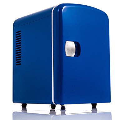 LIVIVO 4L Mini Fridge Cooler. 12V/240V Dual Input, Silent Thermoelectric Running (Blue)